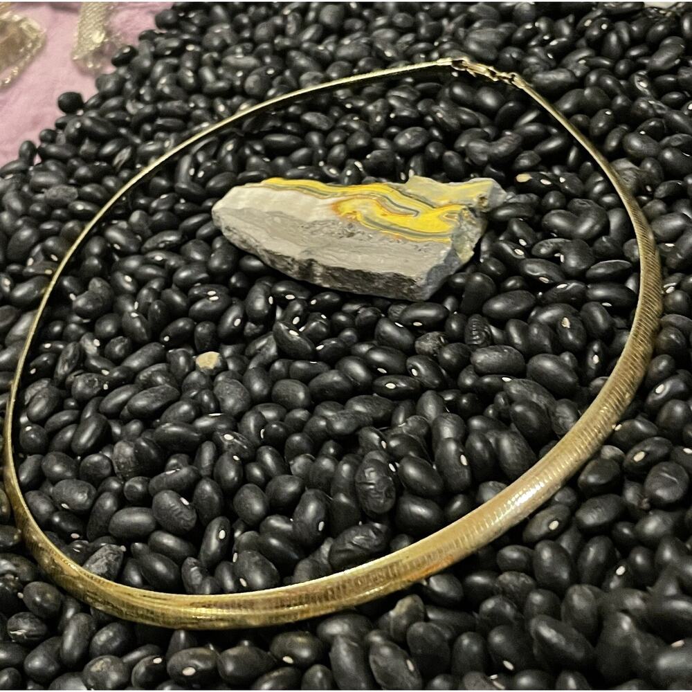 Italy Signed UTC Sterling Silver Gold Vermeil Omega Band 18” Necklace Well made - Picture 2 of 7